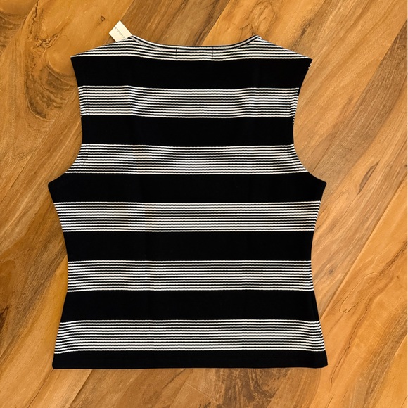 Anthropologie Bishop + Young Black and White Striped Shell - Picture 3 of 4